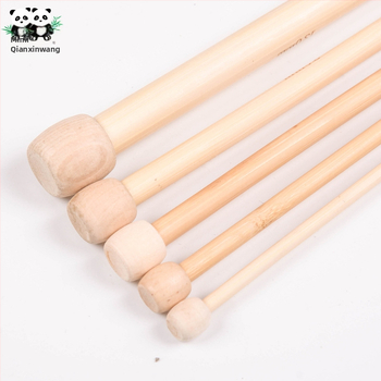Set igala za pletenje s jednim vrhom, duljina 35 cm, prirodna boja, 18 parova (36 igala), karbonizirane s perlicama