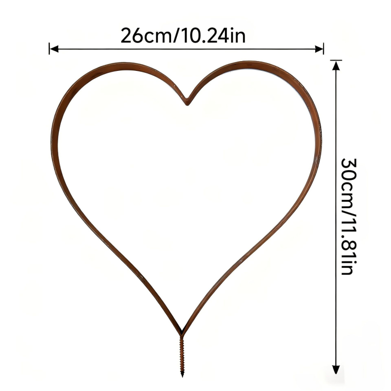 Szív alakú kerti szobor vasból földbe szúrható talppal – kültéri dekoráció, modern minimalist stílus