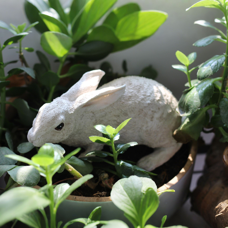 Kültéri nyusziszobor a kertbe - szintetikus gyanta, műanyag/gyanta, gyanta kézműves termék, pásztor stílus