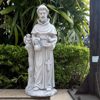 Európai stílusú vallási alak-szobor, magnézium-oxid anyagból, kültéri udvarra szánt padló-dekoráció, ajándékhoz is megfelelő