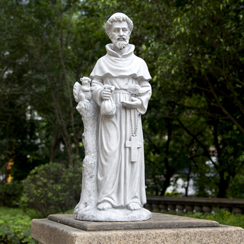 Európai stílusú vallási alak-szobor, magnézium-oxid anyagból, kültéri udvarra szánt padló-dekoráció, ajándékhoz is megfelelő