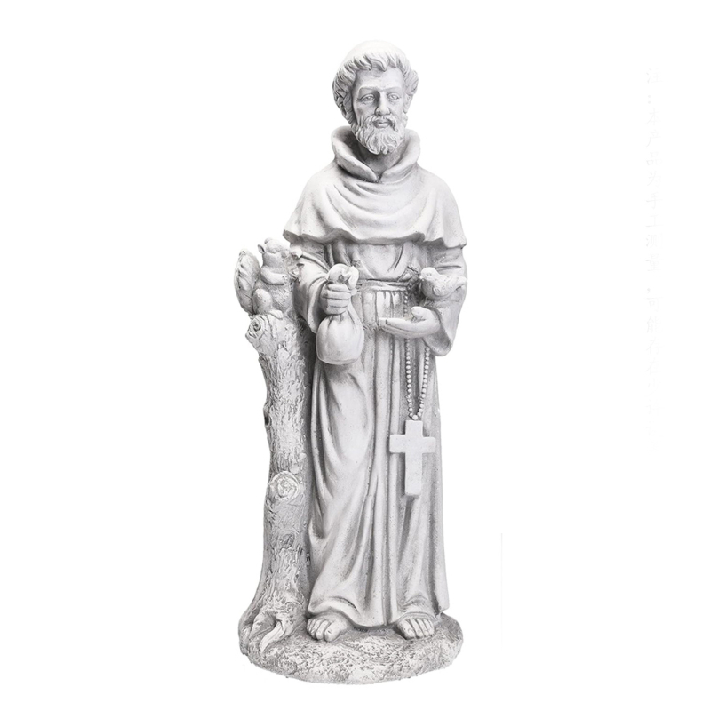 Európai stílusú vallási alak-szobor, magnézium-oxid anyagból, kültéri udvarra szánt padló-dekoráció, ajándékhoz is megfelelő