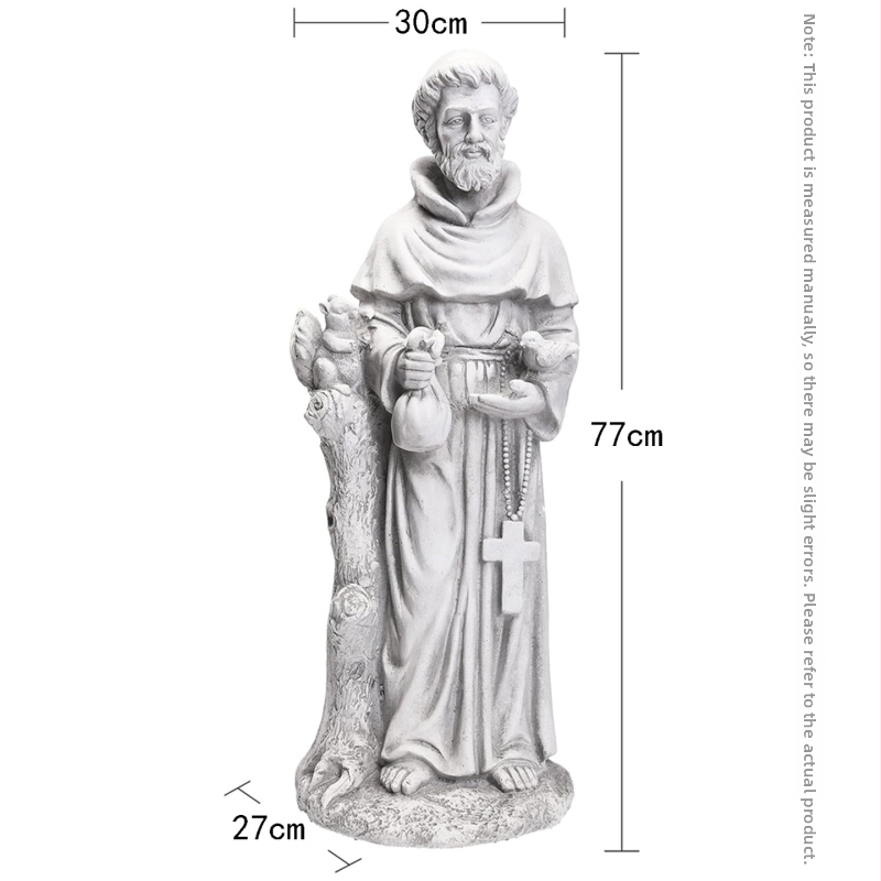 Európai stílusú vallási alak-szobor, magnézium-oxid anyagból, kültéri udvarra szánt padló-dekoráció, ajándékhoz is megfelelő