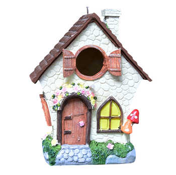 Viseći privjesak ptičja kućica od smole za vrt, dekoracija u karikaturnom stilu – poklon spreman