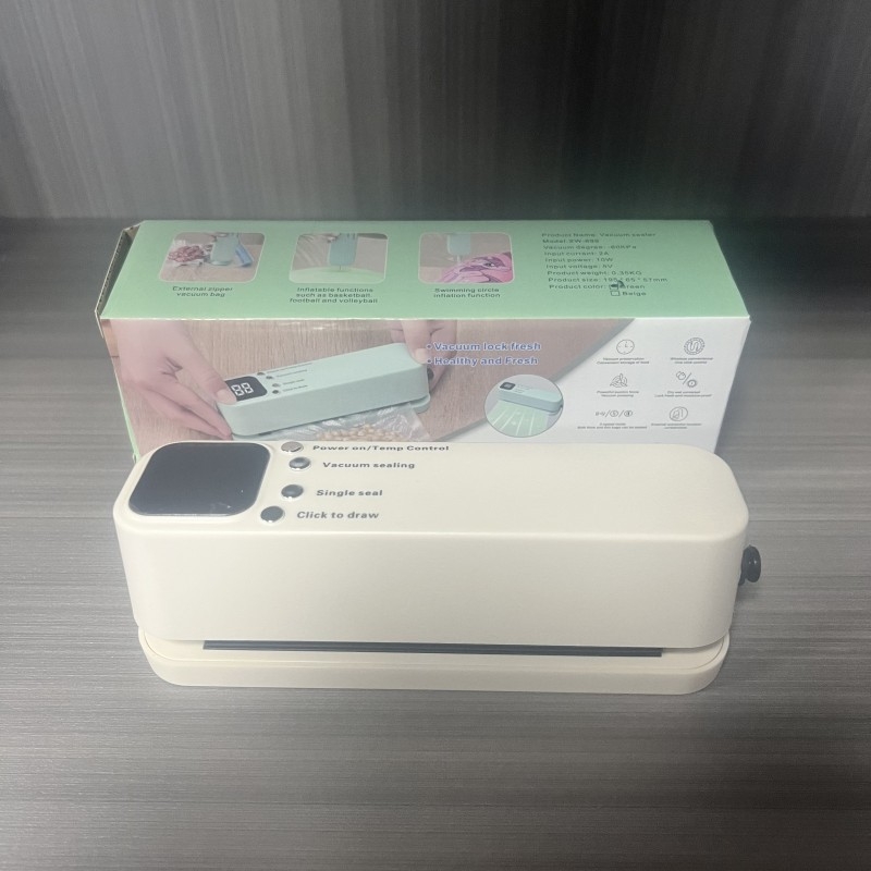Mini vakuumska mašina za pakiranje hrane, bežična, potpuno automatska, za kućnu upotrebu, kompaktna i prijenosna za pakiranje i zatvaranje hrane