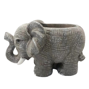Elefánt alakú gyantából készült virágtartó – kültéri kertbe, szukkulenseknek, pastoral stílusban