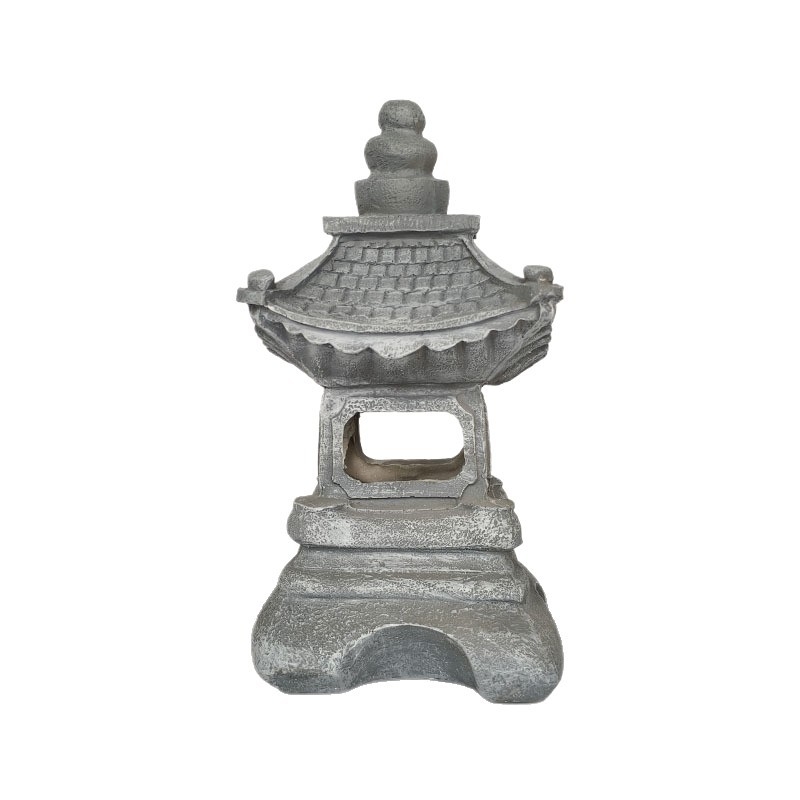 Napelemes kerti lámpa – Zen kőtorony, gyanta dekoráció