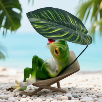 Gyanta rajzfilm béka kerti dekoráció, Scandinavian márka, Francia vidéki stílus, termék szám 7816