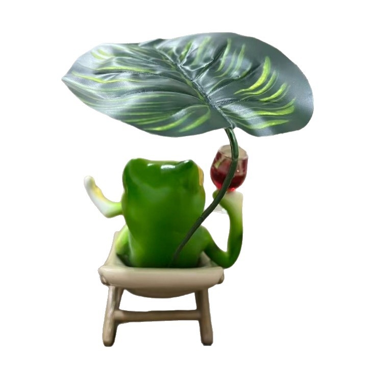 Gyanta rajzfilm béka kerti dekoráció, Scandinavian márka, Francia vidéki stílus, termék szám 7816