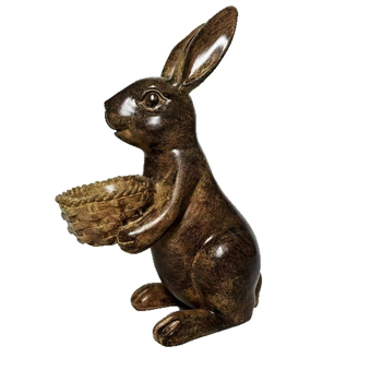 Vrtna statua zeca od smole s posudom za cvijeće, pastoralni stil, Rabbit e, kartonska ambalaža