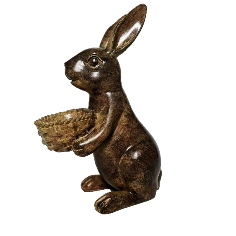 Vrtna statua zeca od smole s posudom za cvijeće, pastoralni stil, Rabbit e, kartonska ambalaža