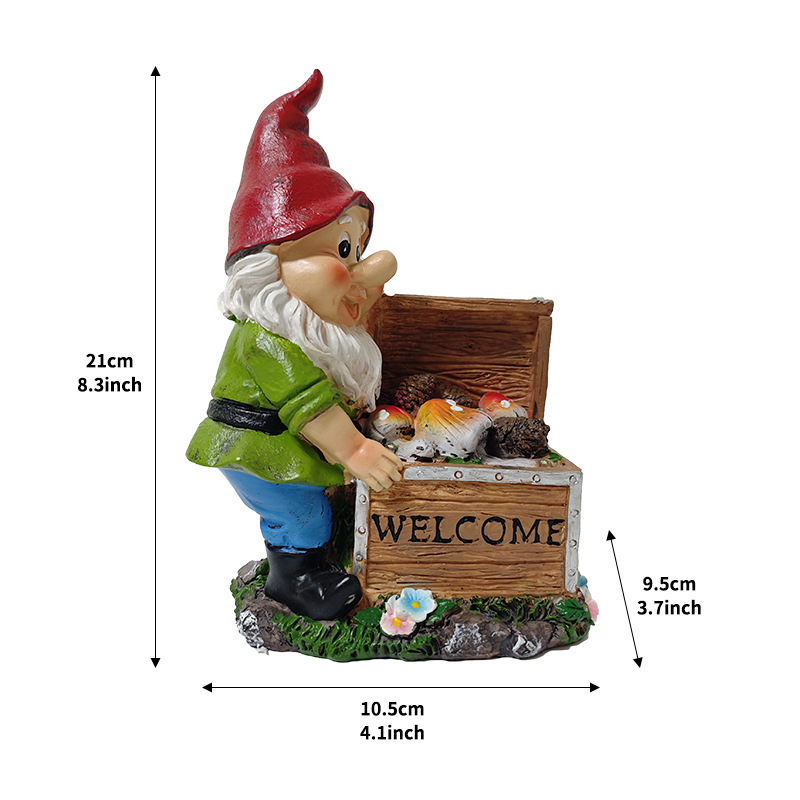 Patuljak od smole za vrt, karikaturalna dekorativna figura, Plastic World brend, kartonsko pakiranje