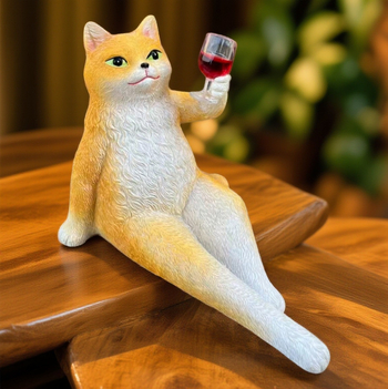 Gravírozott gyanta macska figura – dekoratív dísz a kertbe és az íróasztalra