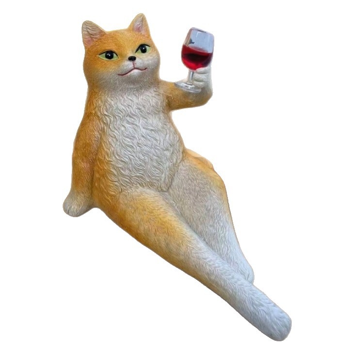 Gravírozott gyanta macska figura – dekoratív dísz a kertbe és az íróasztalra