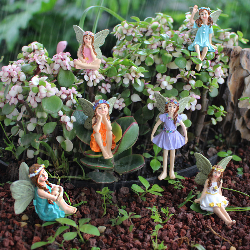 Mini dekoracija od smole za vrt – Pastoralni stil, IP ovlaštenje Flower Fairy (Umetničko djelo)