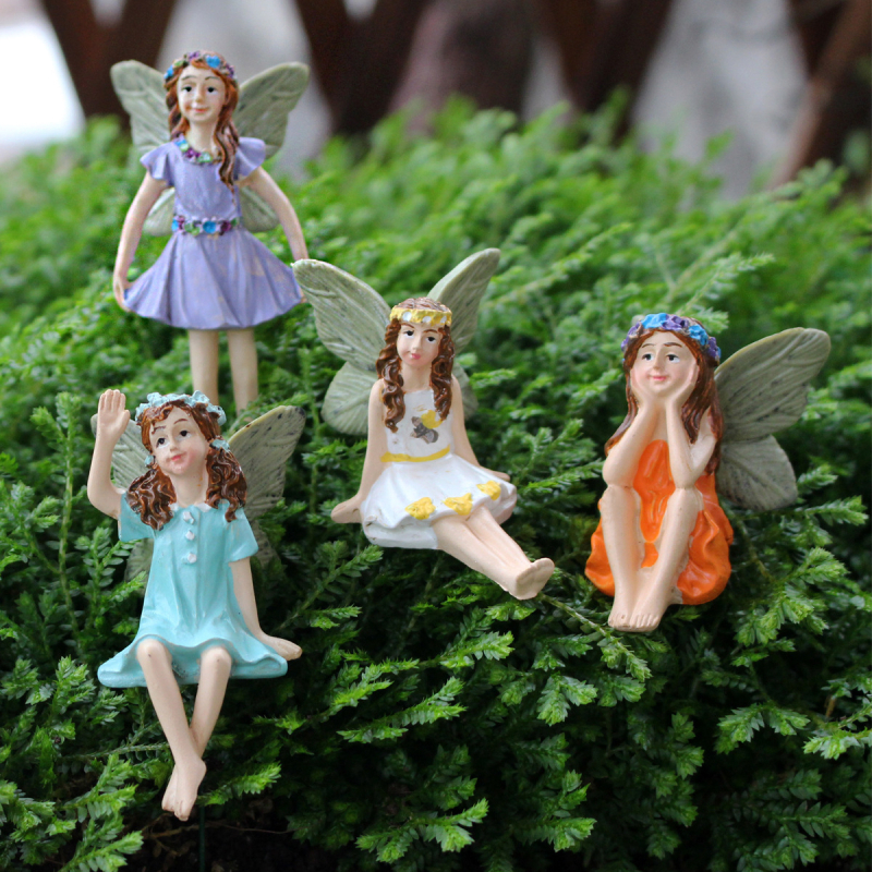 Mini dekoracija od smole za vrt – Pastoralni stil, IP ovlaštenje Flower Fairy (Umetničko djelo)