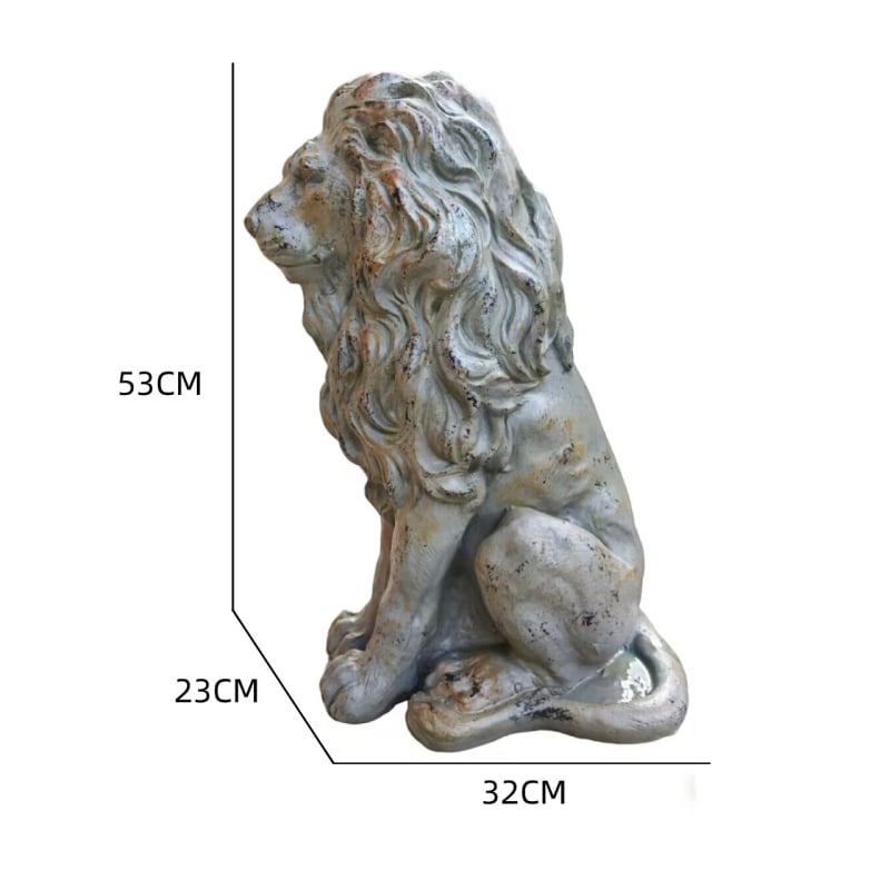 Statuie Leu Grădină, oxid de magneziu, gravată și lustruită, execuție semi-manuală și semi-mecanizată