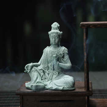 Statua Guanyin Buda, Novi kineski stil, Ugravirani plavi pijesčnjak, Ancient Master