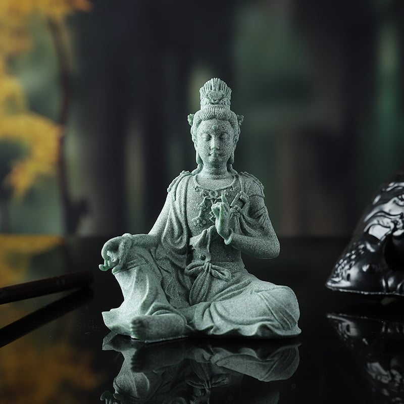 Statua Guanyin Buda, Novi kineski stil, Ugravirani plavi pijesčnjak, Ancient Master
