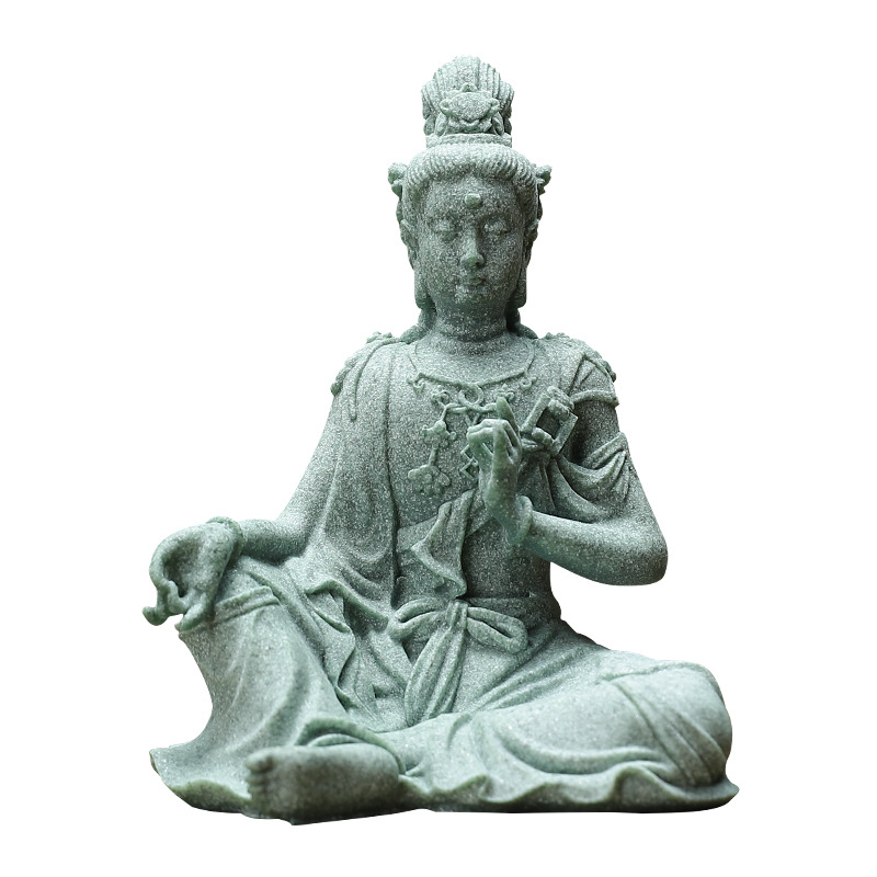 Statua Guanyin Buda, Novi kineski stil, Ugravirani plavi pijesčnjak, Ancient Master