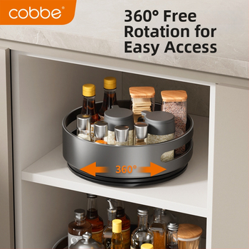 Cobbe/Cabei otočný zásobník na koreniny na kuchynský pult – Space hliník, pre olej, soľ, omáčku a ocot