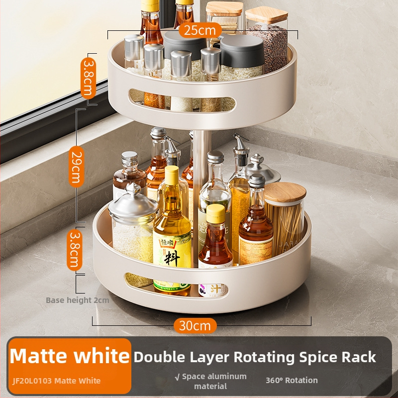 Cobbe/Cabei otočný zásobník na koreniny na kuchynský pult – Space hliník, pre olej, soľ, omáčku a ocot