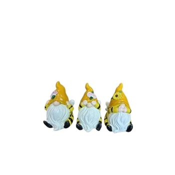 Európai stílusú méhecske törpe díszfigura gyantából See No Evil, Hear No Evil, Speak No Evil
