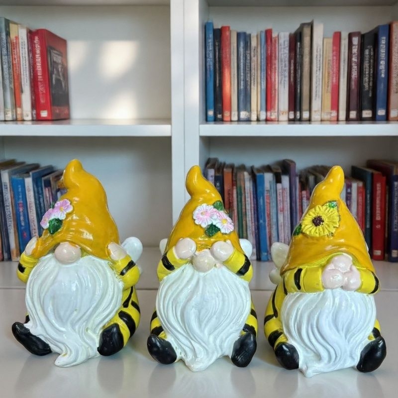 Európai stílusú méhecske törpe díszfigura gyantából See No Evil, Hear No Evil, Speak No Evil