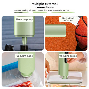 Háztartási vezeték nélküli vákuumzáró készülék – teljesen automata, digitális kijelző, újratölthető, ABS ház