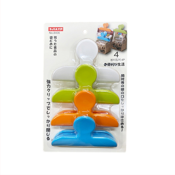 SJIAYP Zatvárací klip na potravinové tašky, 4 kusy, plast, japonský štýl, odolný voči vlhkosti, vlastné logo a súkromná značka