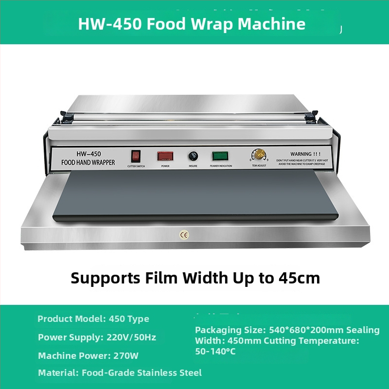 Nerezová oceľ ručne ovládateľný zapečatovací baliaci stroj pre krabice a misky – domáce a továrenské použitie