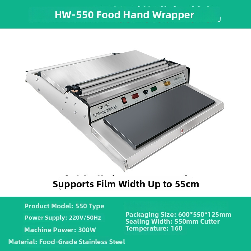 Nerezová oceľ ručne ovládateľný zapečatovací baliaci stroj pre krabice a misky – domáce a továrenské použitie