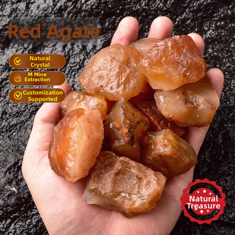 Durva kristálykő mintadarab — Anyag: agat; Termékkód: Granular mineral 54 red agate; Kategória: durva kristálykő; Stílus: modern minimalist; Csomagolás: PP zacskó, egyedileg csomagolt