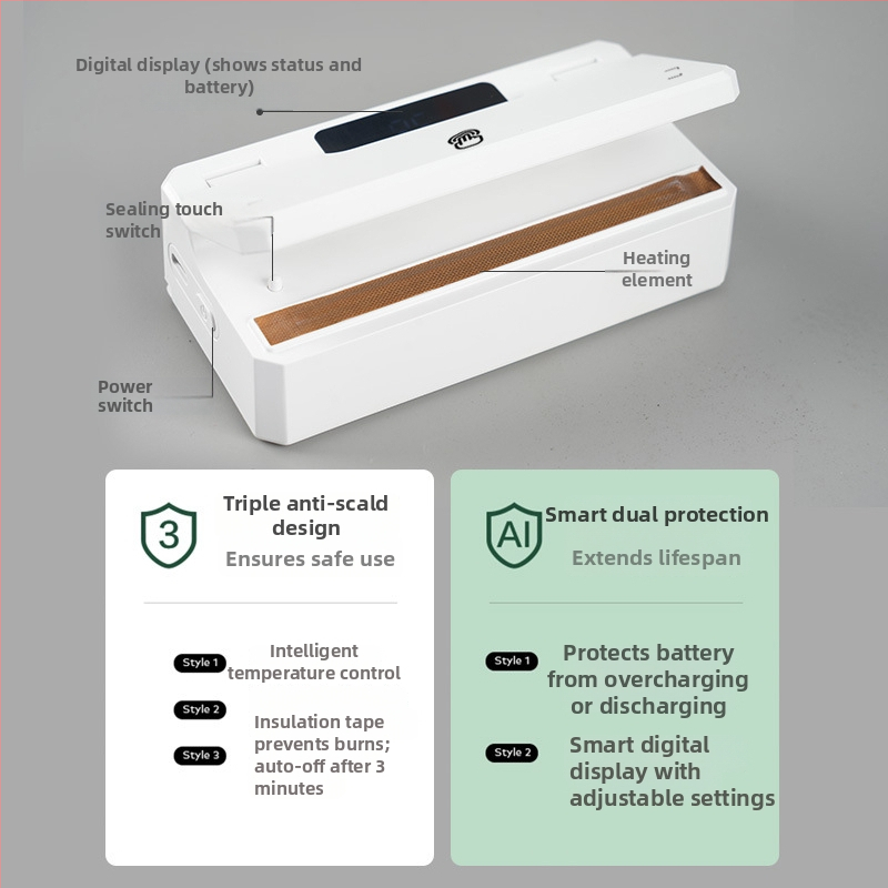 Mașină de sigilat pungi din plastic — personalizare logo, pentru uz casnic, cadou de nuntă, design modern minimalist