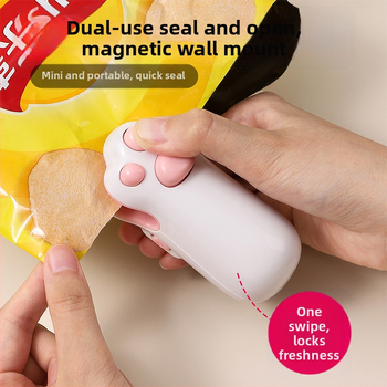 Prenosný magnetický zatvárač na vrecká so snackmi, dvojfunkčný, nabíjateľný