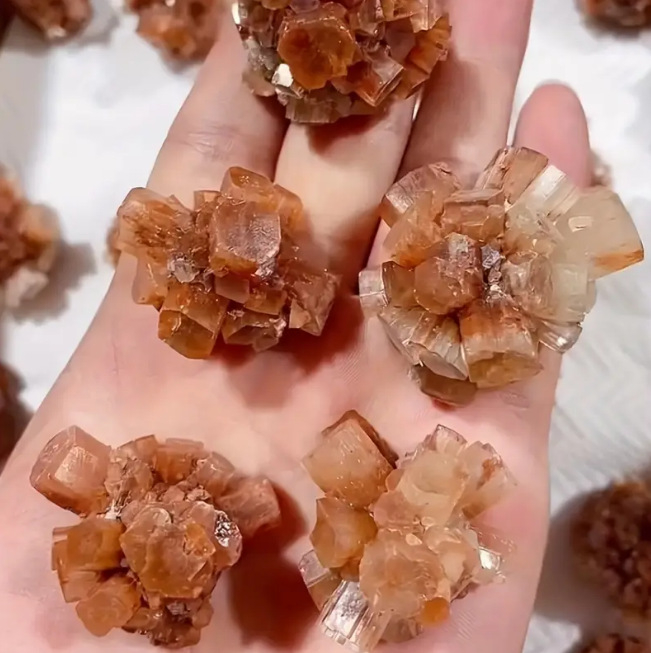 Clustere de cristale – aragonit și labradorit, mineral spar, piatră de vizualizare geometrică, ambalaj PP