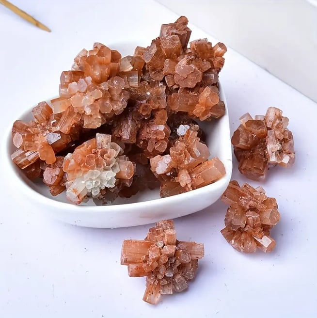 Clustere de cristale – aragonit și labradorit, mineral spar, piatră de vizualizare geometrică, ambalaj PP