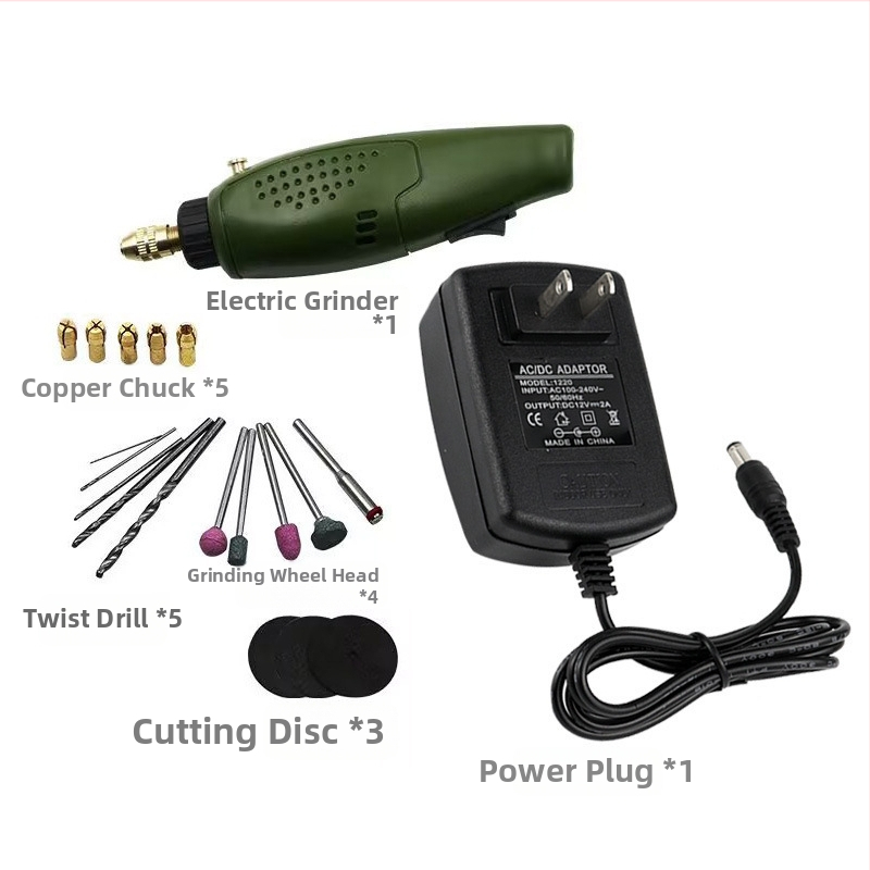 Elektrické mikro jade gravírovacie pero z nefritu s funkciami vŕtania, brúsenia a leštenia - 12 V, bez riadenia rýchlosti, hmotnosť 0,3 kg