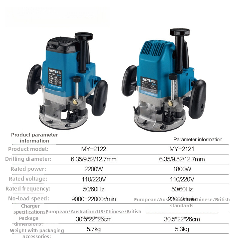 Veľká frézka na hrany, drevorezba a drážky, elektrická fréza na drevo, vysoká presnosť