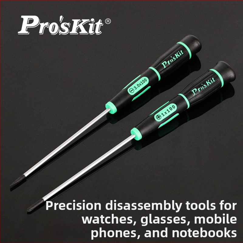 Κατσαβίδι ακρίβειας Pro'skit/Baogong, κράμα χρωμιοβανδιομολυβδενιο, λαβή PP+TPR, χωρίς μόνωση, μη μαγνητικό, 20 g