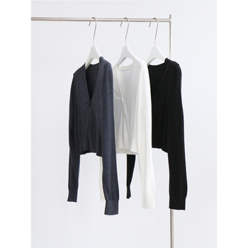 Cardigan din lână – amestec, guler în V, mâneci lungi, croială lejeră — sezon toamnă/iarnă