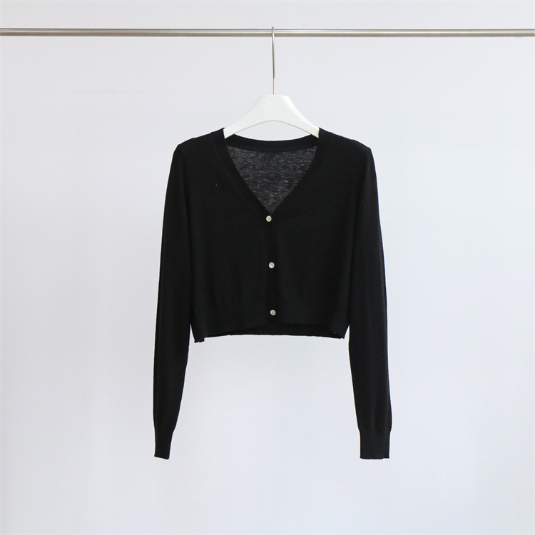 Cardigan din lână – amestec, guler în V, mâneci lungi, croială lejeră — sezon toamnă/iarnă