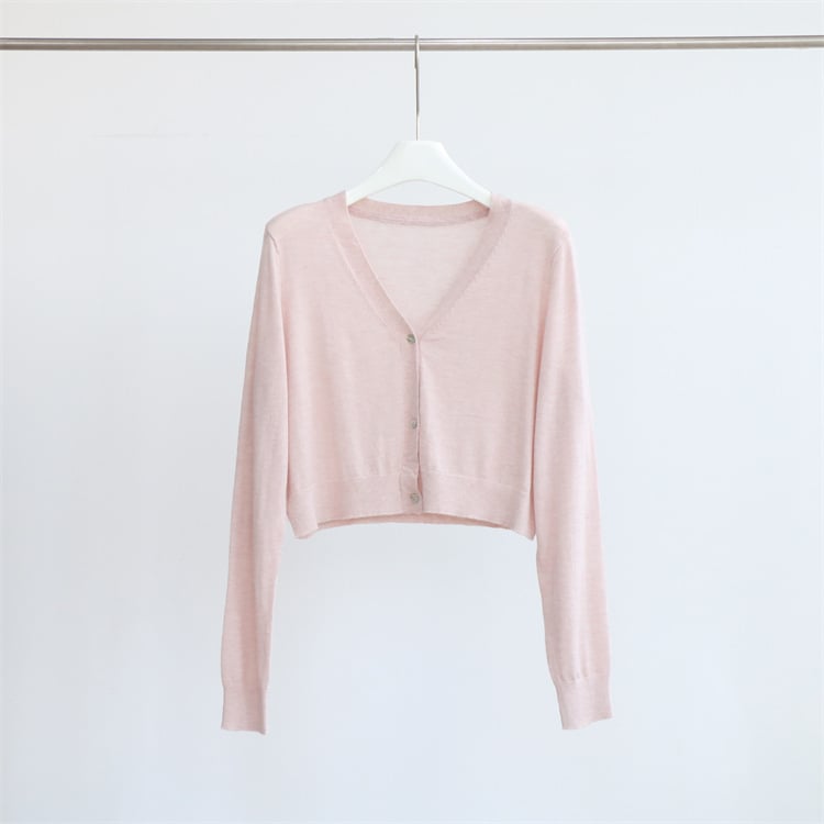 Cardigan din lână – amestec, guler în V, mâneci lungi, croială lejeră — sezon toamnă/iarnă