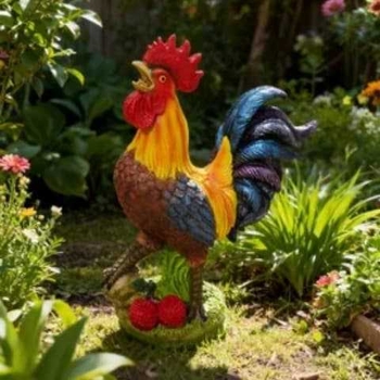 Petao i kokoš za dvorište – skulpture od smole, ekološki prihvatljive, stil Novi kineski stil, brend Gsf