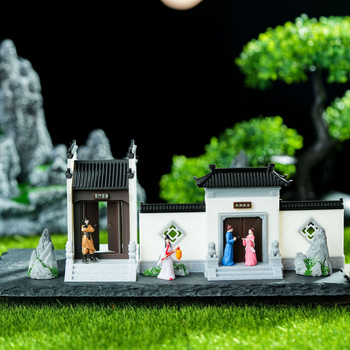 Arhitektonski mini krajinski model, Suzhou stil Jiangnan vodnog grada, korejskog stila (Materijal: plastika • Obrada: 140604206 • Poklon za reklamu)