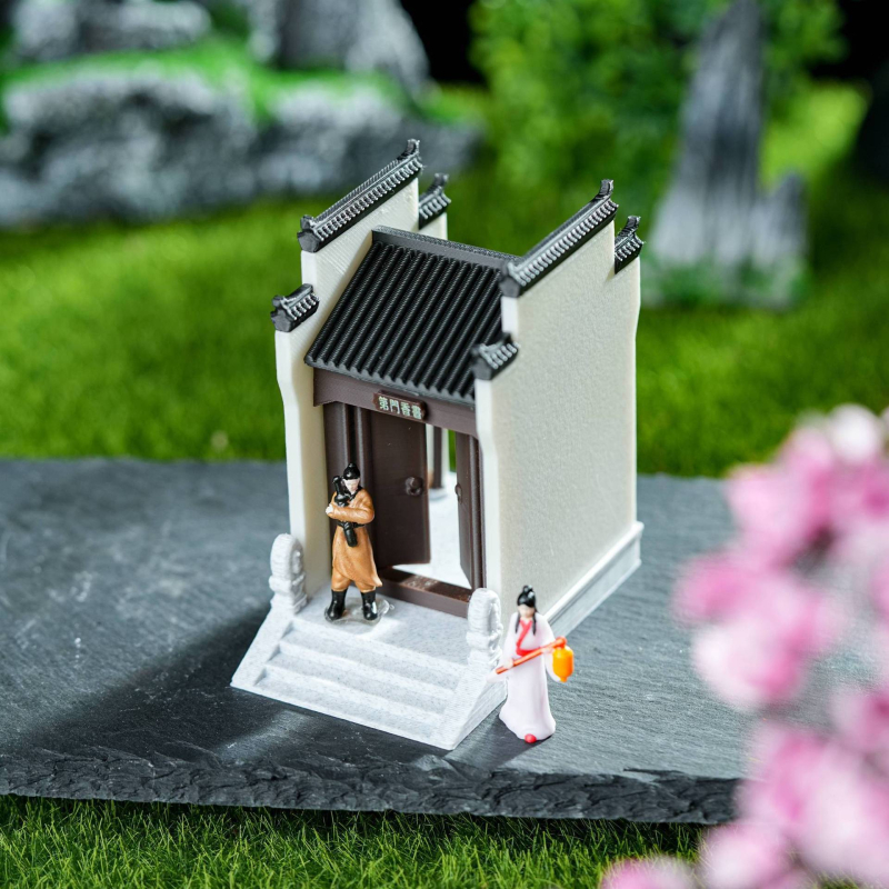 Arhitektonski mini krajinski model, Suzhou stil Jiangnan vodnog grada, korejskog stila (Materijal: plastika • Obrada: 140604206 • Poklon za reklamu)