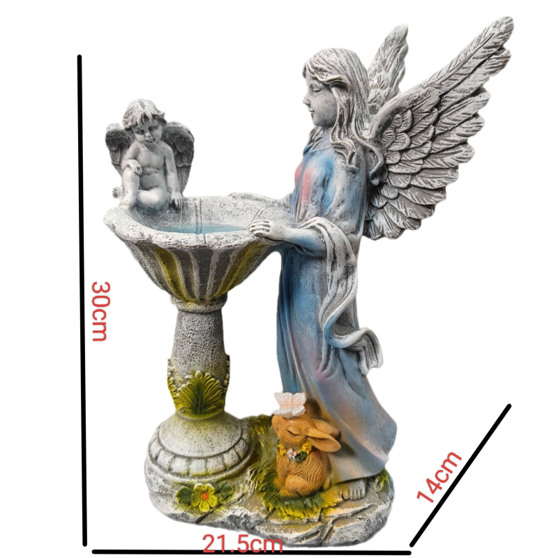 Európai stílusú angyal szobor színváltós lámpával, gyanta kézműves tárgy, napelemes éjjeli lámpa (Anyag: Gyanta; Készítés: félig kézi - félig gépi; IP: Nem engedélyezett)