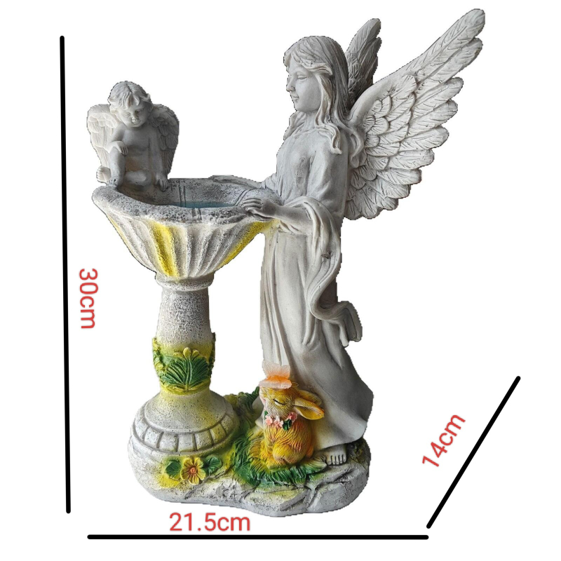 Európai stílusú angyal szobor színváltós lámpával, gyanta kézműves tárgy, napelemes éjjeli lámpa (Anyag: Gyanta; Készítés: félig kézi - félig gépi; IP: Nem engedélyezett)