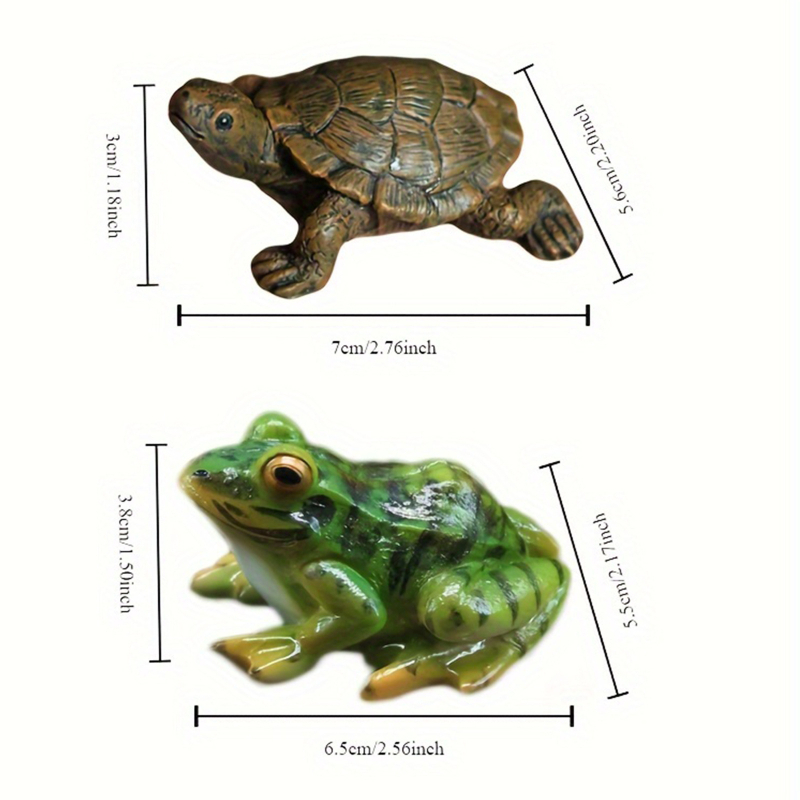 Realistične male figurice žaba i kornjača za vrt, ribnjak, akvarij, bonsai i pejzažnu dekoraciju