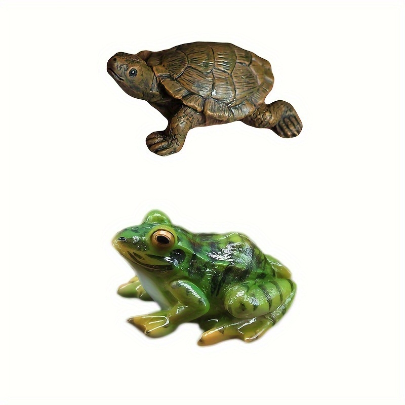 Realistične male figurice žaba i kornjača za vrt, ribnjak, akvarij, bonsai i pejzažnu dekoraciju